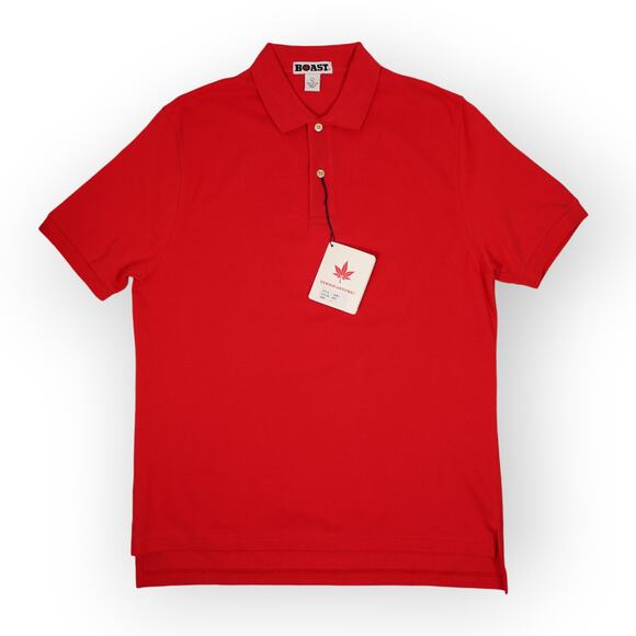 BOAST USA Men Large Blank Core Classic Pique Polo Red NWT - Picture 6 of 10